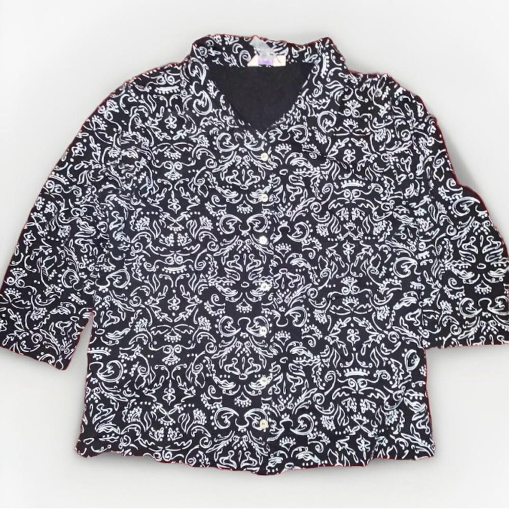 Fresh Produce shacket M Cotton Paisley Button Shirt Jacket comfy casual relaxed